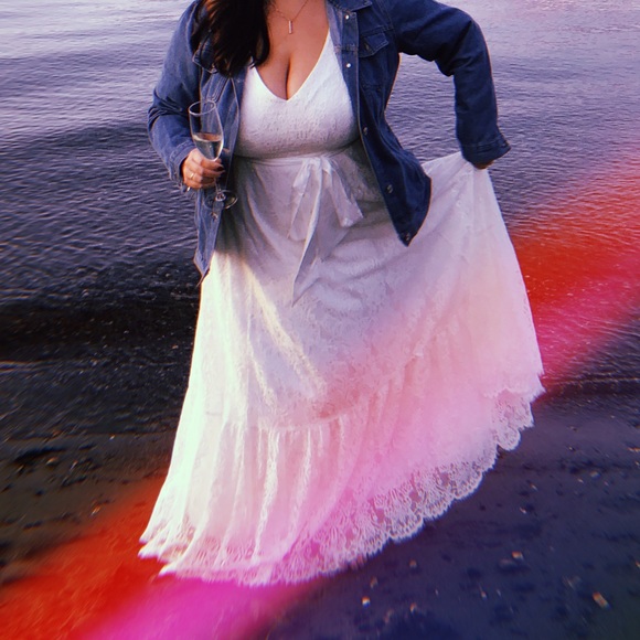 Modcloth Dresses & Skirts - Mod Cloth White Lace Plus Size Wedding Dress